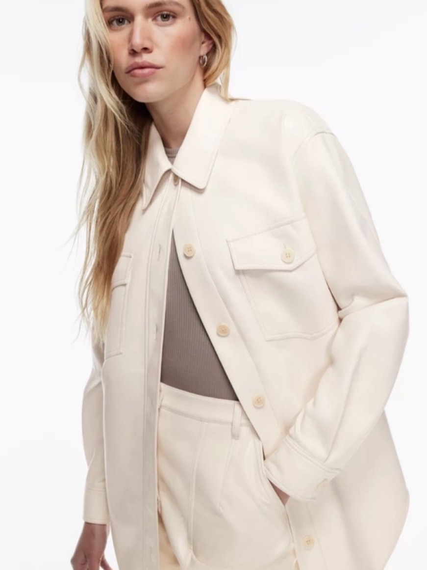 Wilfred Free The Ganna Wool Shirt Jacket In Heather Bone ! Size Xs